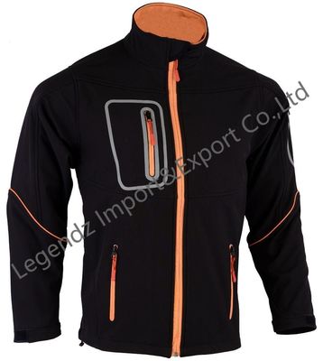 Áo khoác chống nước ngoài trời Espandex Áo khoác nam nhiều túi có khóa kéo Softshell ấm áp