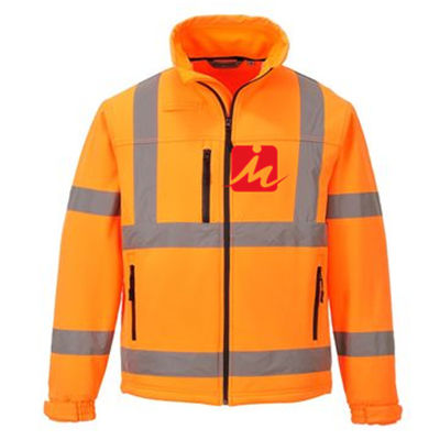 EN471 Hàng may mặc có khả năng hiển thị cao Áo khoác Softshell an toàn phản quang