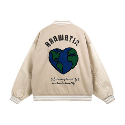 Unisex thêu áo khoác Varsity Áo khoác da Bomber bóng chày Letterman Jacket