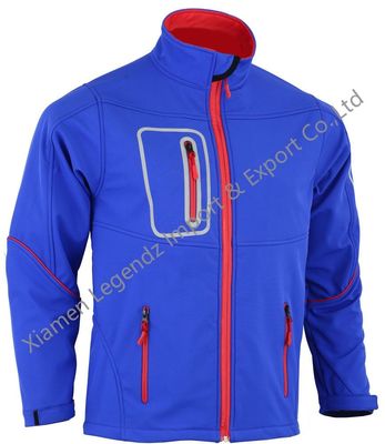 Áo khoác chống nước ngoài trời Espandex Áo khoác nam nhiều túi có khóa kéo Softshell ấm áp