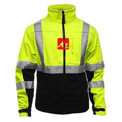 EN471 Hàng may mặc có khả năng hiển thị cao Áo khoác bảo hộ lao động Softshell phản quang
