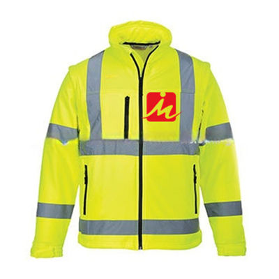 EN471 Hàng may mặc có khả năng hiển thị cao Áo khoác Softshell an toàn phản quang