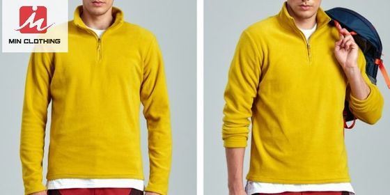 Áo khoác chạy bộ thông thường không thấm nước Áo khoác thể thao Fleece Half Zip Polyester