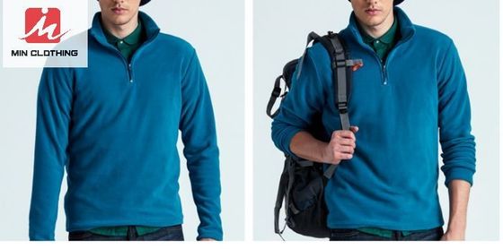 Áo khoác chạy bộ thông thường không thấm nước Áo khoác thể thao Fleece Half Zip Polyester