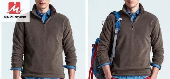 Áo khoác chạy bộ thông thường không thấm nước Áo khoác thể thao Fleece Half Zip Polyester