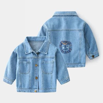 reclye bán buôn áo khoác denim bình thường mùa xuân và mùa thu cho trẻ em