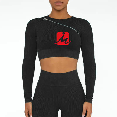 Phụ nữ 5 mảnh áo ngực thể thao và quần legging liền mạch có gân Bộ đồ thể thao