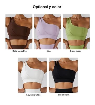 Dây đeo vai xiên đơn Phụ nữ Đồ lót tập thể dục Yoga Ống hỗ trợ tác động cao