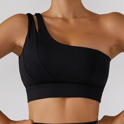 Dây đeo vai xiên đơn Phụ nữ Đồ lót tập thể dục Yoga Ống hỗ trợ tác động cao